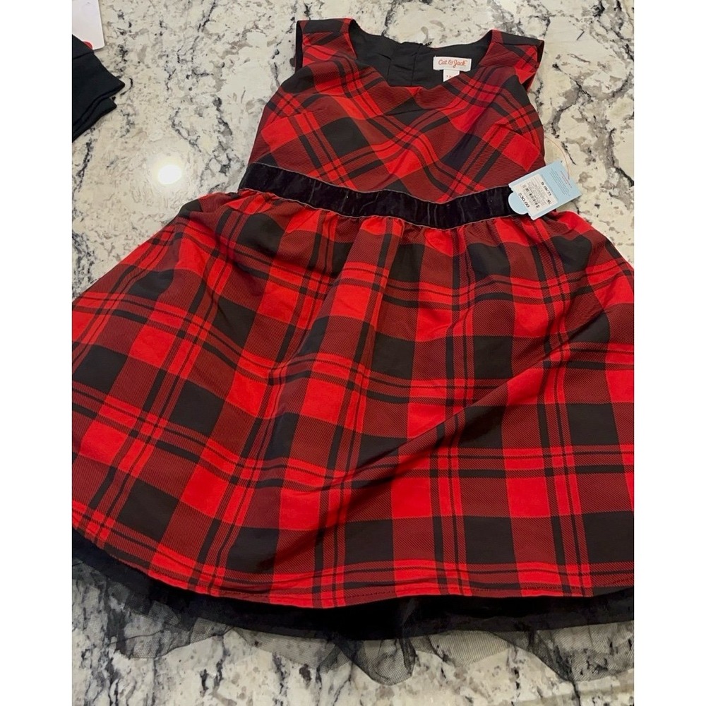NEW kids size 6/7 fancy red and black holiday dress.